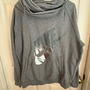 Nike Gray Sweatshirt with Red Nike Tag and White Logo